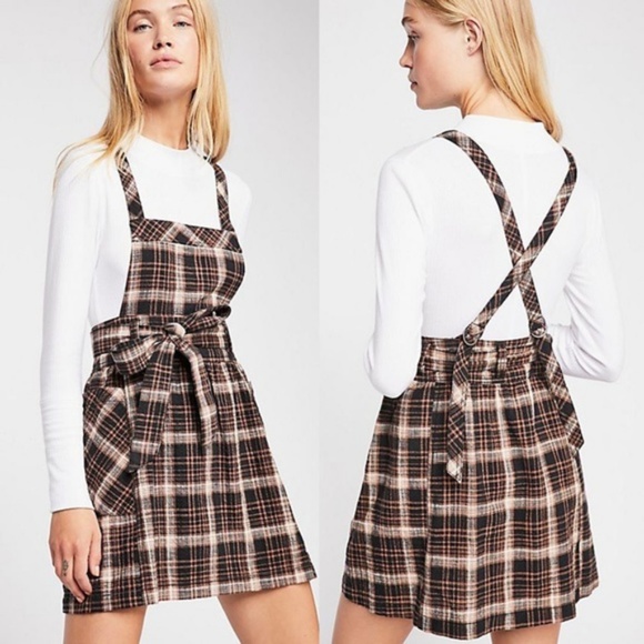 Clover Jumper Overall Skirt Plaid 